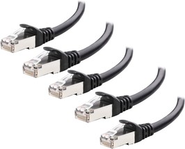 10Gbps 5 Pack Snagless Short Shielded Cat6A Ethernet Cable 5 ft SSTP SFT... - £29.00 GBP