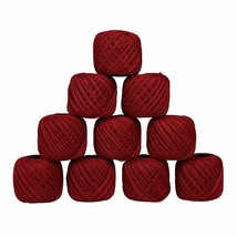 Cotton Crochet Thread Mercerized Yarn Knitting Crafts Making Embroidery Maroon - £13.90 GBP