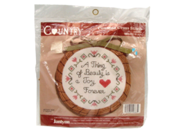 NEW Janlynn Counted Cross Stitch Kit A Thing Of Beauty Is A Joy Forever 5&quot; Round - £15.36 GBP