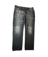 Sean John Jeans Mens 38x32 Black Faded Relaxed Fit Straight Leg Distressed Denim - $31.88