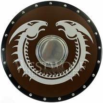 Medieval Round Viking Dragon wooden Shield wall decor &amp; Reenactment Shield - £188.20 GBP