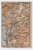 1914 Original Antique Map Of Vicinity Of AIX-LES-BAINS / RHONE-ALPES / France - $20.50