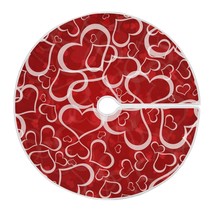 Valentine&#39;S Day Love Heart Christmas Tree Skirt Double Layers Fine Tree ... - £31.41 GBP