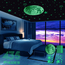 435Pcs Glow In The Dark Luminous Stars &amp; Moon Planet Space Wall Stickers Decal - £14.46 GBP