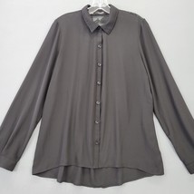 Maurices Women Shirt Size L Black Stretch Whimsygoth Lace Witch Core Long Sleeve - £9.89 GBP