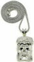 Jesus Necklace Crowned Crystal Rhinestone Pendant with 36 Inch Long Fran... - $34.75