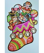 1980 Beistle Christmas Stocking Die Cut Wall Hanging 13&quot; x 8&quot; New - £11.94 GBP