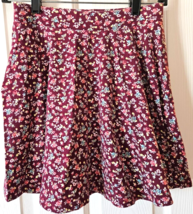 SO Womens Juniors Skater Skirt Size M Multi Floral Cotton Spandex Elasti... - £7.64 GBP