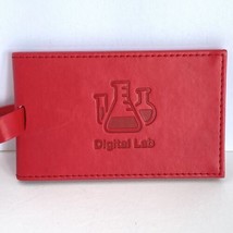 Digital Lab Red Faux Leather Luggage Tag with Buckle Strap 4.5in - £7.23 GBP