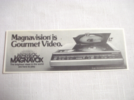 1981 Magnavox Ad Magnavision is Gourmet Video - £5.96 GBP