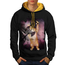 Wellcoda North Animal Funny Cat Mens Contrast Hoodie, Crazy Casual Jumper - £31.19 GBP