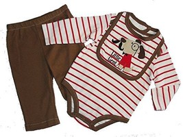 Baby Boy&#39;s 3-6 Months 3-piece Boy&#39;s Dog Little Gent Bodysuit, Pants, Bib... - $145.66 MXN