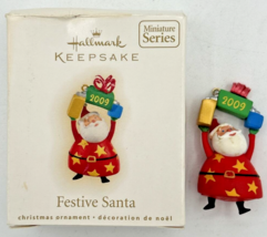 Hallmark Keepsake Ornament Festive Santa Mini Christmas Tree 2009 U125 - £11.98 GBP