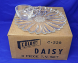 Colony Glass Midcentury Daisy Pattern 8 Piece T.V. Snack Set with Origin... - £29.13 GBP