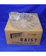 Colony Glass Midcentury Daisy Pattern 8 Piece T.V. Snack Set with Origin... - £29.09 GBP