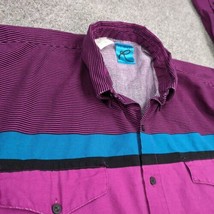 VTG Roper Shirt Men XL Purple Pink Striped Western Rodeo Cowboy Bull Rid... - £23.97 GBP
