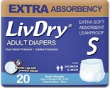 LivDry Adult Incontinence Underwear, Extra Absorbency Small 20 Count - $30.86