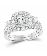 14kt Two-tone Gold Princess Diamond Bridal Wedding Ring Band Set 2 Ctw - £2,458.56 GBP