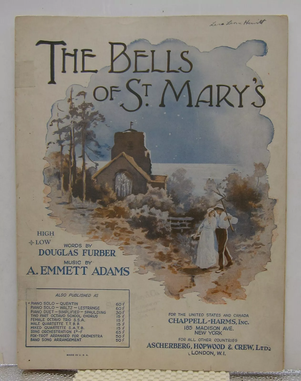 The Bells of St. Mary&#39;s (1917 sheet music) - $128.87 MXN