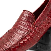Remo Genuine Caiman Slip On Driving Loafers Wine image 3