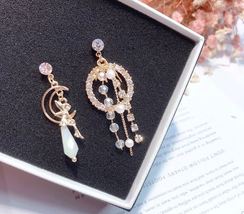 [Jewelry] Fairytale Angel Anime Fantasy Gold Earrings for Girl Best Friend Gift - £7.56 GBP