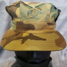 NWOT BDU WOODLAND 8 POINT USMC CAP HAT COVER W/ EMBLEM MADE IN THE USA M... - $17.81