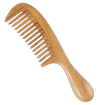 Onedor Handmade 100% Natural Green Sandalwood Hair Combs - Anti-Static Sandalwoo - £12.09 GBP