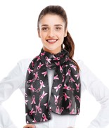 CBC CROWN Pink Ribbon Theme Lightweight, Silk-Feeling Scarf, Made In Korea - $9.99