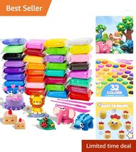Ultra-Light Air Dry Clay Kit - 32 Colors &amp; Sculpting Tools for Kids' Cre... - $19.75