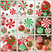 40Pcs Christmas Window Clings Christmas Candy Window Clings Christmas Peppermint - £14.15 GBP
