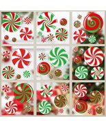 40Pcs Christmas Window Clings Christmas Candy Window Clings Christmas Pe... - £14.21 GBP