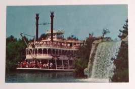 Disneyland Walt Disney Mark Twain Steamboat Waterfall UNP Postcard c1960... - $7.99