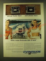 1966 Evinrude 100-S Outboard Motor Ad - You go faster here and slower here  - $18.49