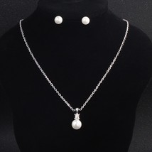 Miallo Newest Fashion Pearls Party Jewelry Sets Simple White Women Necklaces Ear - £6.79 GBP
