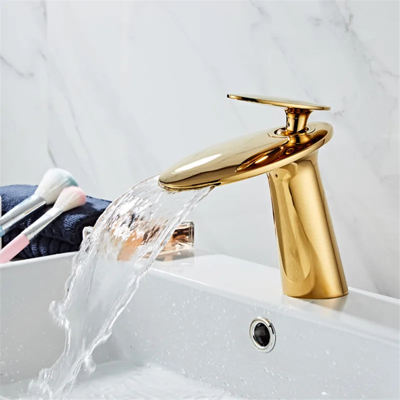 Old basin faucet bra rose gold bathroom faucet cold hot waterfall mixer sink tap single thumb200