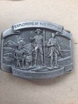 Exploerers At The Portage Centinial Commemorative Belt Buckle 1989 Silve... - $20.56