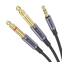 3.5Mm 1/8&quot; Trs To 2 X 6.35Mm 1/4&quot; Ts Mono Y Cable 3.28Ft/1Meter Splitter Cable C - £12.67 GBP