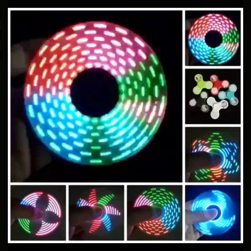 Luminous led light fidget spinner hand top spinners glow in dark edc stress relief toys thumb200