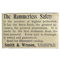 Smith And Wesson Guns 1894 Advertisement Victorian Hammerless Firearms A... - $10.00