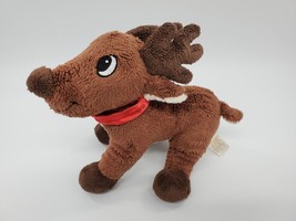 Dan Dee Santa&#39;s Reindeer Stuffed 9&quot; Plush Animal Toy Red Collar B350 - £7.83 GBP