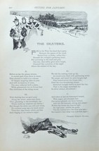 The Skaters,1897 antique print (Charles Gordon Rogers) oringial 1897 Outing Maga - £13.44 GBP