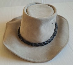 Walkabout Hats Gray Leather Outback Hat  -  Cowboy Hat Rodeo - £28.01 GBP