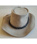 Walkabout Hats Gray Leather Outback Hat  -  Cowboy Hat Rodeo - £28.17 GBP