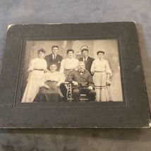 Vintage Cabinet Photo, Brown Family Portrait Photograph Decorative Cabinet Card - £19.33 GBP