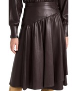 Skirt Leather Long Size Maxi Women&#39;s Lambskin Nwt Vintage Women Lined Br... - $2,766.06 MXN+