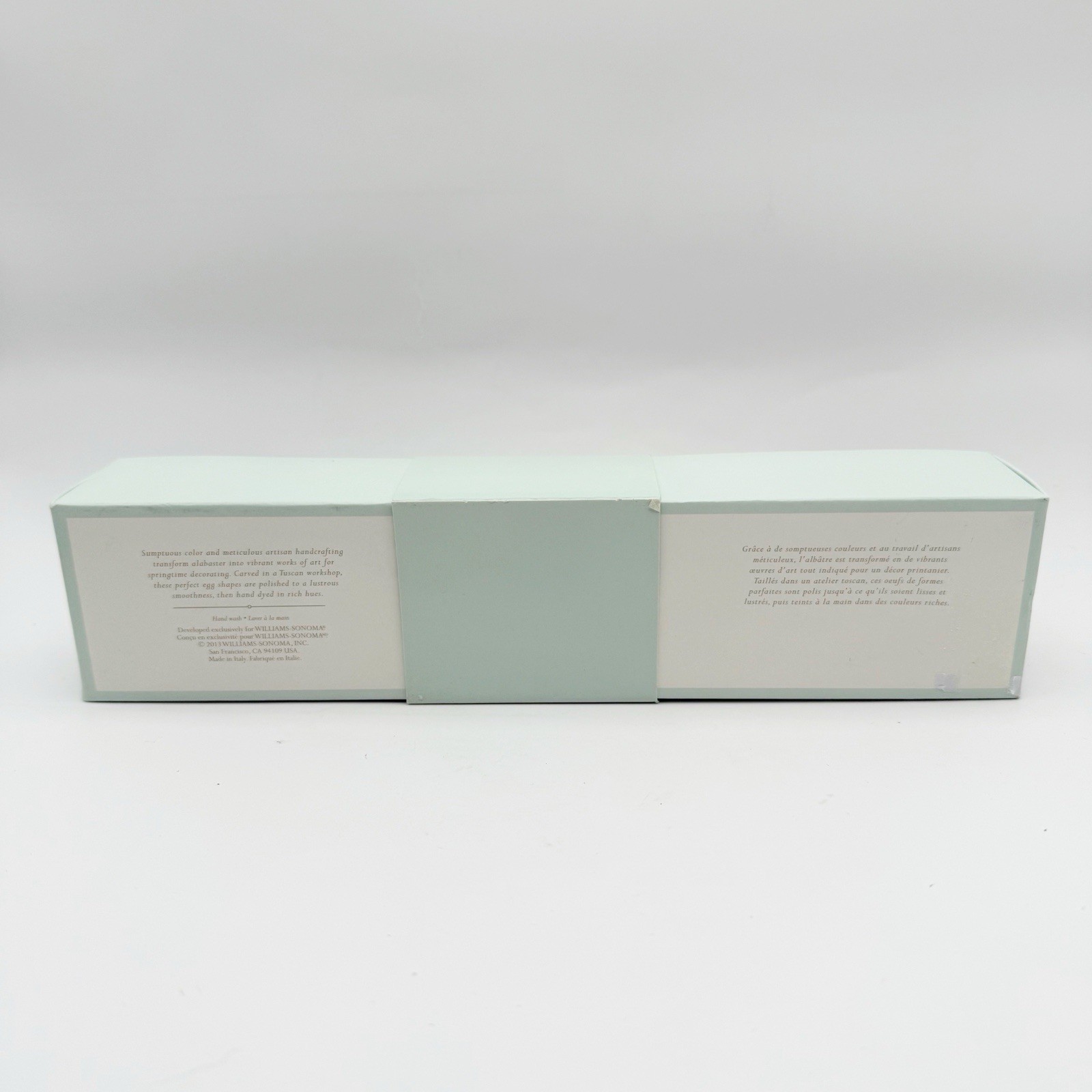 2013 Williams-Sonoma Alabaster Set of 6 Hand Carved Pastel Eggs Italy New In Box Item image 3