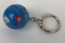 Vintage Globe World Map Keychain Key Ring Metal Gumball Machine Prize -Free Ship - £8.93 GBP