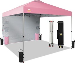 Crown Shades Canopy Tent 10X10 Pop Up Canopy Outdoor Shade With Pockets, Pink - $161.99