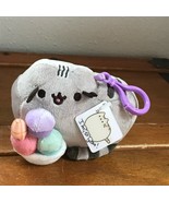 Plush Taupe Colored PUSHEEN Kitty Cat w Plastel Colored Bowl of Ice Crea... - £9.01 GBP