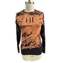 Y2k Hanes Bleached  Long Sleeve Black /Peach LS T Shirt "HI "Sz S NWOT U... - $86.28